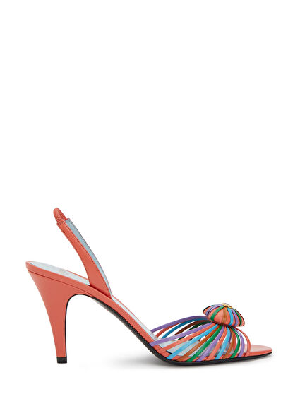Colorblocked Kadın Deri Sandalet
