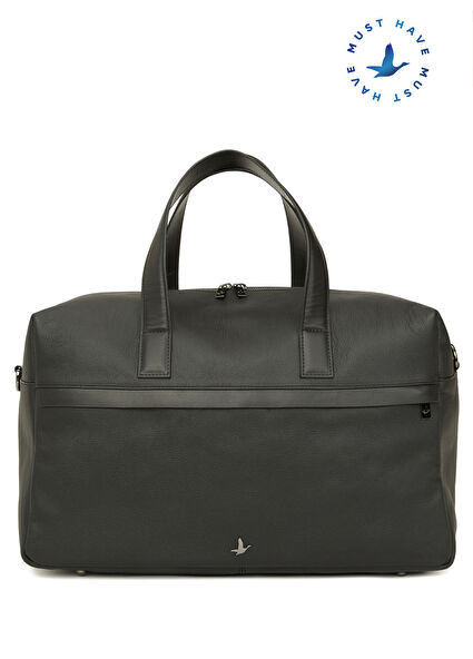 Siyah Erkek Deri Seyahat Çantası