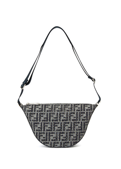 Gri Logo Desenli Erkek Çapraz Çanta