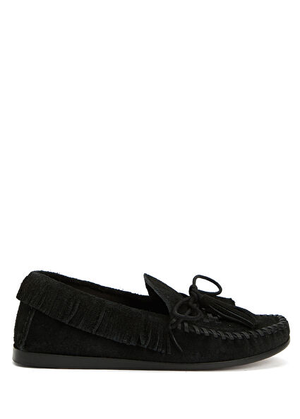 Fitza Siyah Kadın Süet Loafer