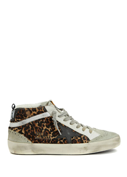 Mid Star Leopar Desenli Kadın Sneaker