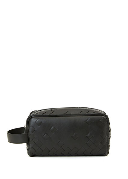 Siyah Deri Tıraş Çantası