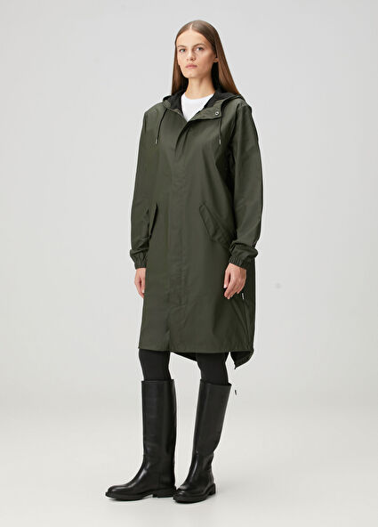 Fishtail Koyu Yeşil Kapüşonlu Parka