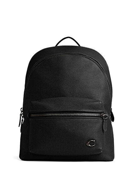 Siyah Erkek Deri Sırt Çantası