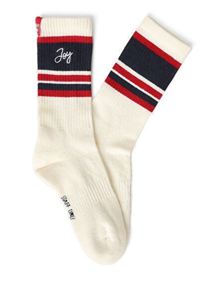 Joy Cracked White Organic Cotton Men's Athletic Socks