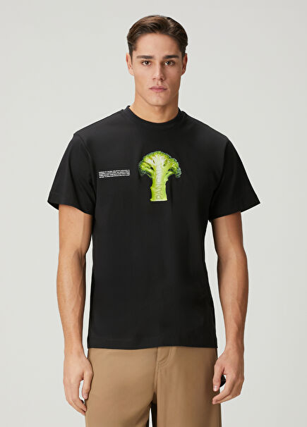 Siyah Organik Pamuk T-shirt