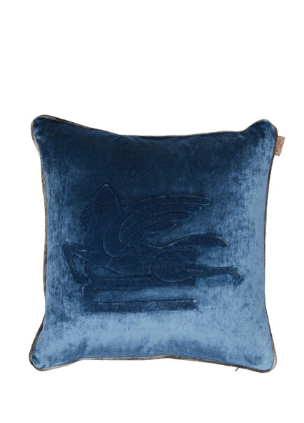 New Pegaso Blue 45x45 cm Velvet Decorative Pillow