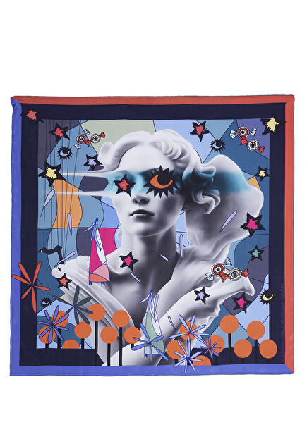 Be Yourself Orange Purple Womens Silk Scarf