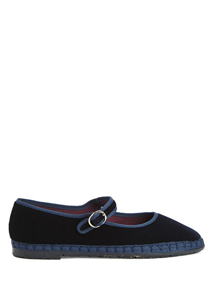 Molly Navy Blue Velvet Ballet Flats