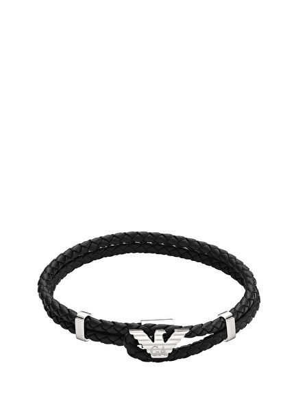 AJEGS3237-040 Siyah Deri Erkek Bileklik