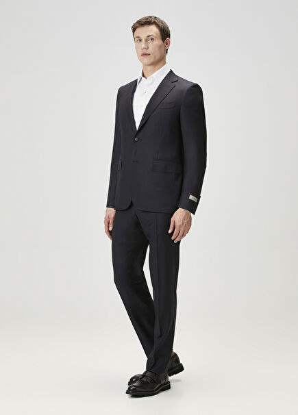 Navy Blue Wool Suit