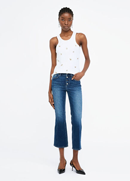 Blue Stone Short Flare Leg Women's Jeans