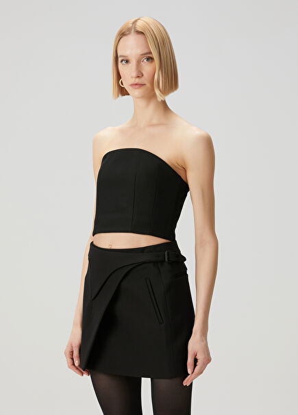 Black Wool Bustier