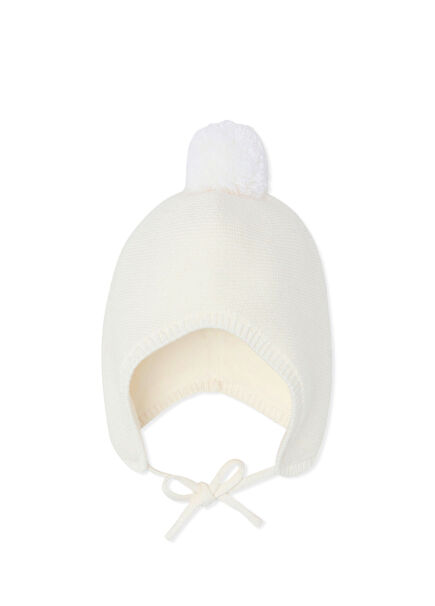 Off-White Pompom Baby Boy Beanie
