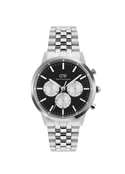 Iconic 42 Chronograph Arch 5-Link Onyx Panda S DW00600873 Gümüş Çelik Erkek Kol Saati