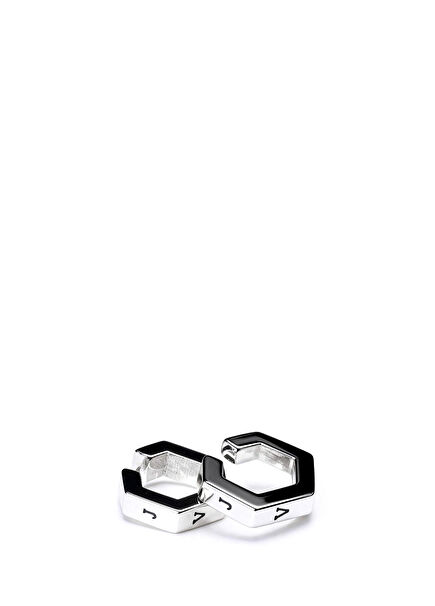 Hexagon Ear Cuff Set of 2 Rhodium Coated Women's Cartilage Earrings