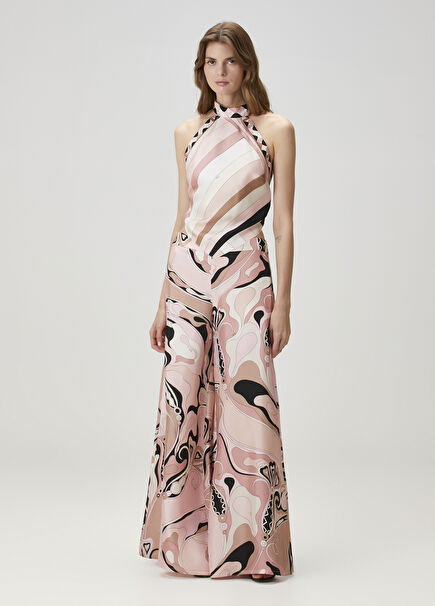 Powder Patterned Silk Trousers