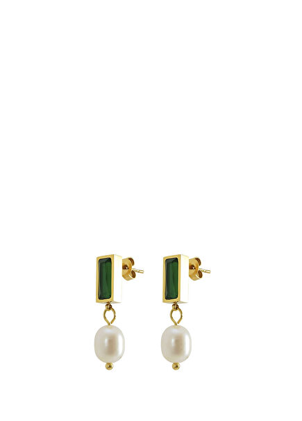 Luiza Gold Plated Women's Pearl Earrings
