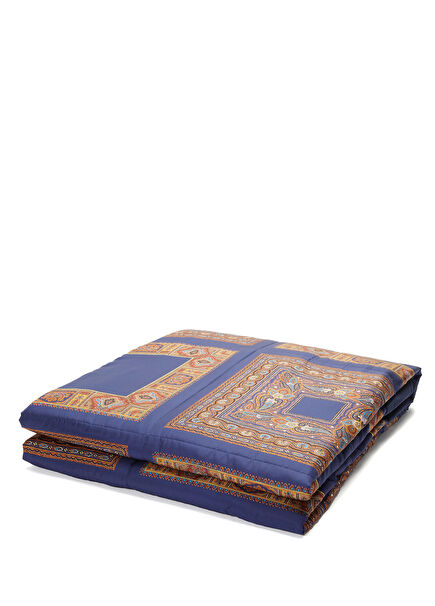 Cachemire Navy Blue Silk Bedspread