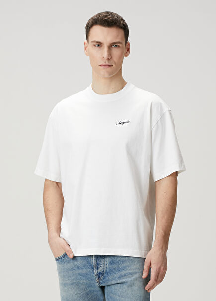Honor White Logo Embroidered T-Shirt