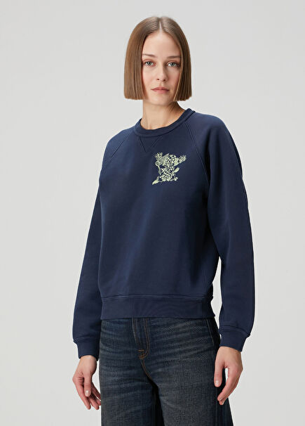 Cartoon Lacivert Sweatshirt