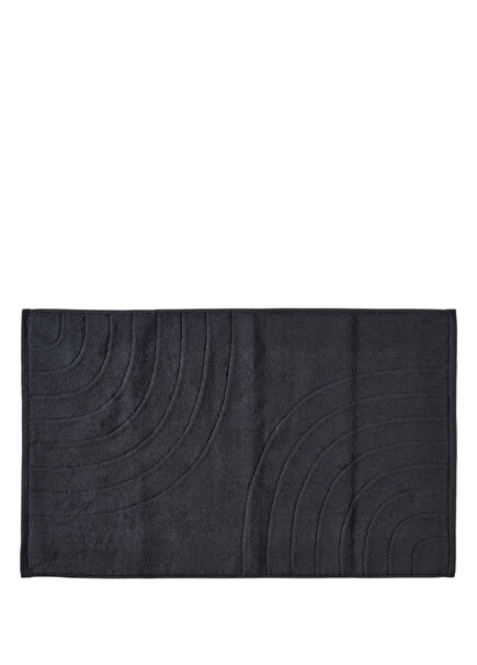 Time Black Cotton Bath Mat 50 x 80 cm