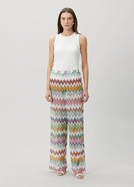 Zigzag Patterned Beach Pants