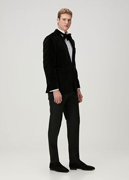 Black Wool Tuxedo Pants