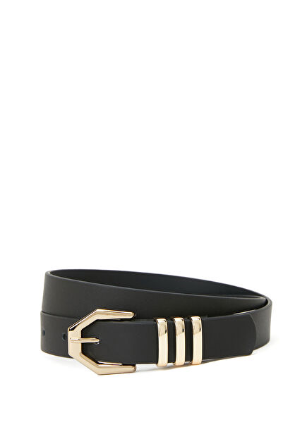Black Women's Leather Belt