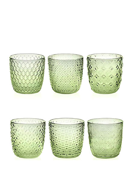 Sixties Yeşil Cam 6'lı Bardak Seti
