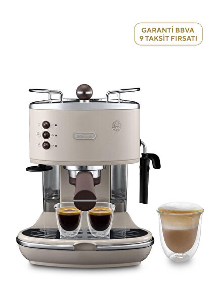 Icona Vintage Bej ECOV311.BG Manuel Espresso Kahve Makinesi