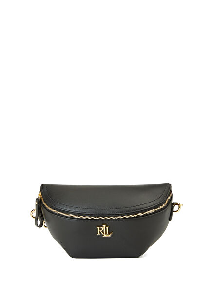 Black Women's Leather Waist Bag