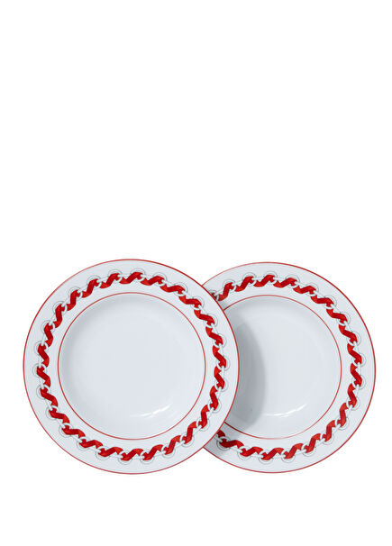 Riviera Nar Çiçeği 2li Porselen Çorba Tabağı