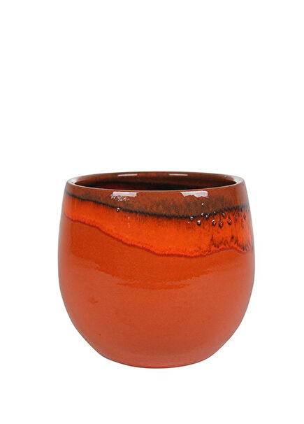 Charlotte Turuncu Seramik Saksı