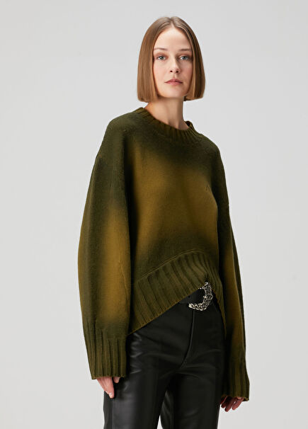 Haki Degrade Yün Kazak