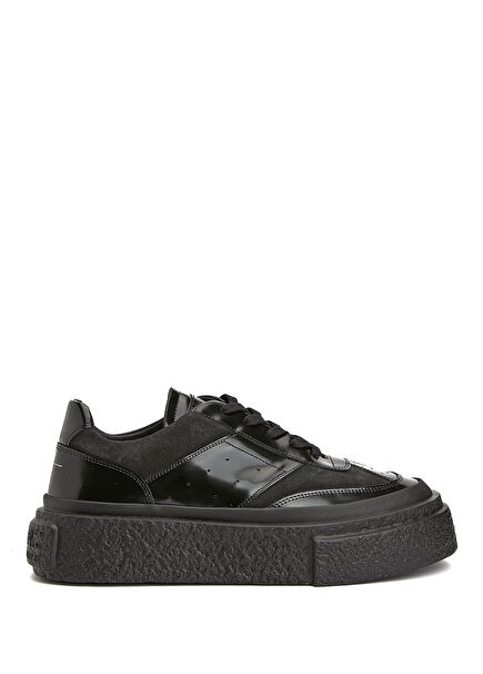 Black Men's Leather Sneakers