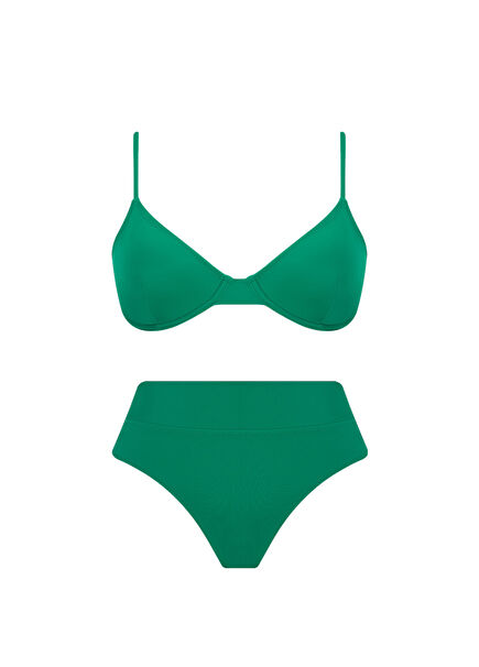 Solana Econyl Pinup Green High-Waisted Women's Bikini Set