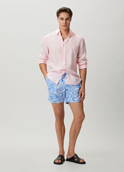Regular Fit Arthus Şal Desenli Mayo