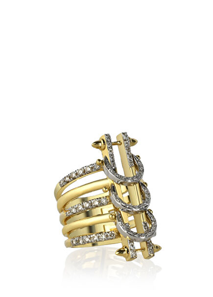 Jazzy Moderne Pırlanta Halkalı Kadın Altın Yüzük