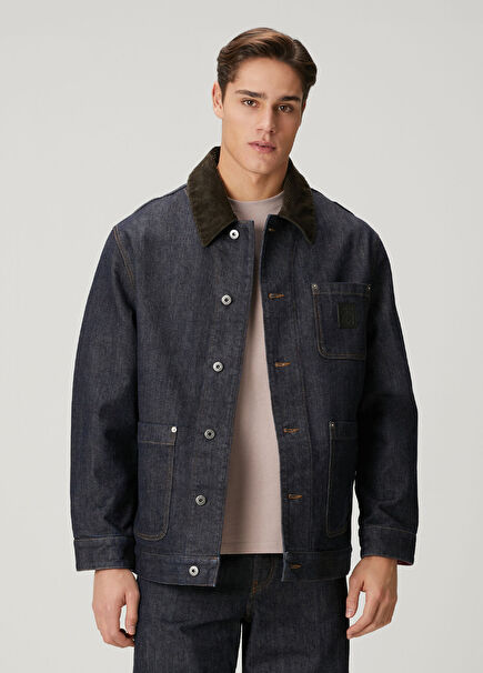 Relaxed Fit Navy Blue Denim Jacket