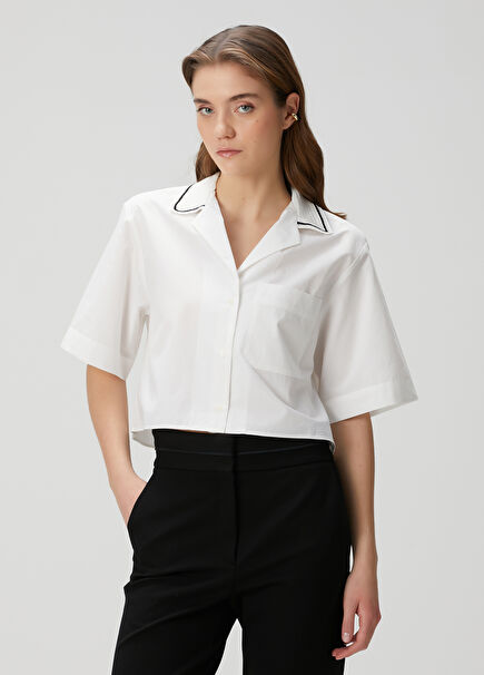 Ludivina White Crop Shirt