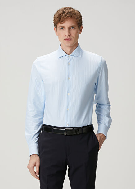 Light Blue Stripe Patterned Shirt