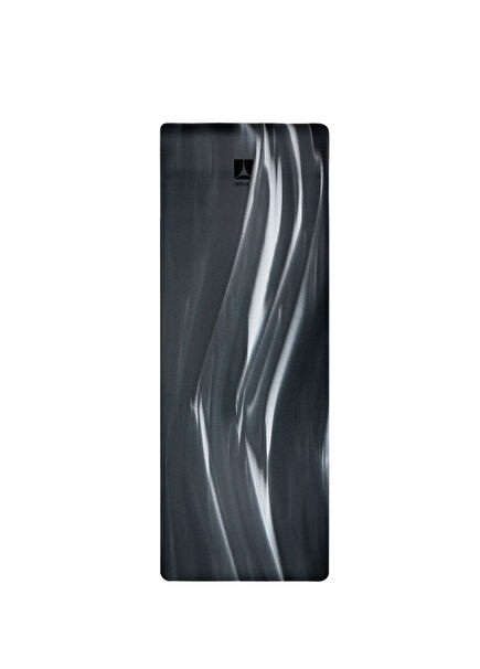 Matte Black Patterned Natural Rubber 5 mm Non-Slip Yoga Pilates Mat