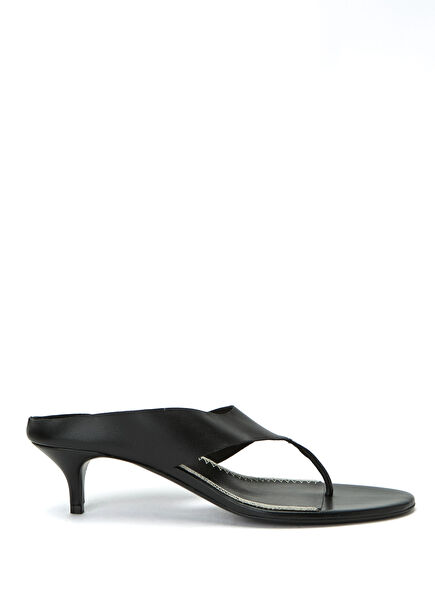 Black Women's Leather Slippers