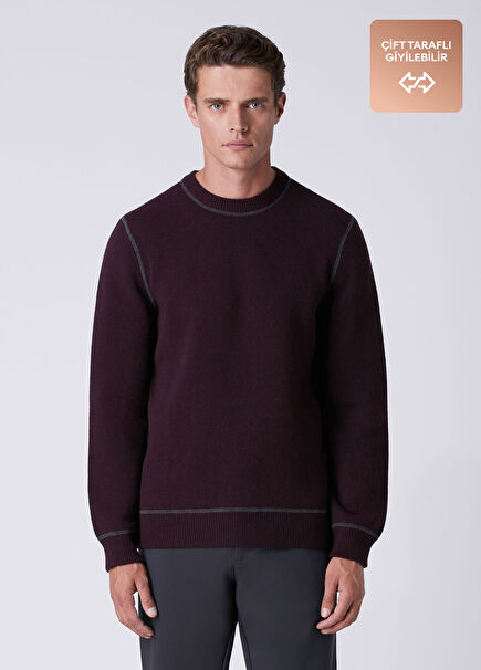 Plum Double-Sided Wool Sweater