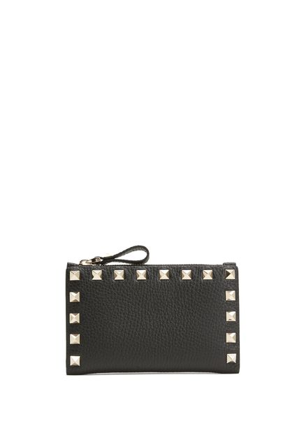 Rockstud Black Women's Leather Wallet