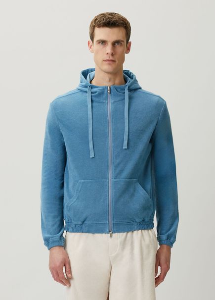 Mavi Kapüşonlu Sweatshirt