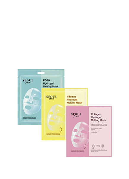 PDRN Vitamin ve Kolajen Eriyen Şeffaflaşan Nemlendirici Melting Yüz Maskesi Seti 3 x 34 gr 