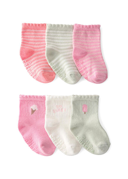 Colorful Baby Girl 6-Piece Socks Set