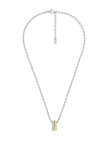 AJEGS3375-040 Gold Color Metallic Grey Steel Men's Necklace